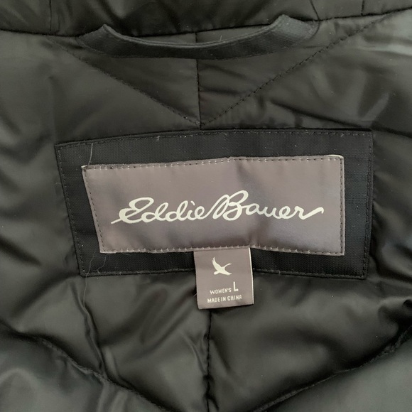 Eddie Bauer L Waterproof WeatherEdge Down Stadium Coat Black New No Tag - Picture 12 of 16